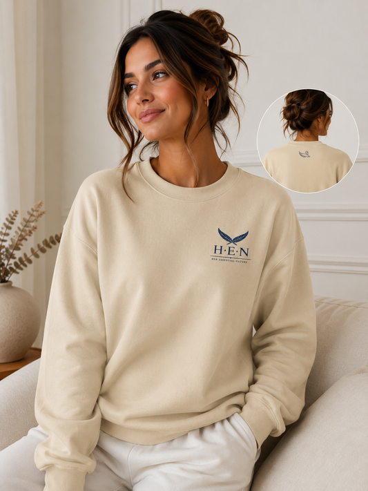 H.E.N. - Essential Crewneck in Cream