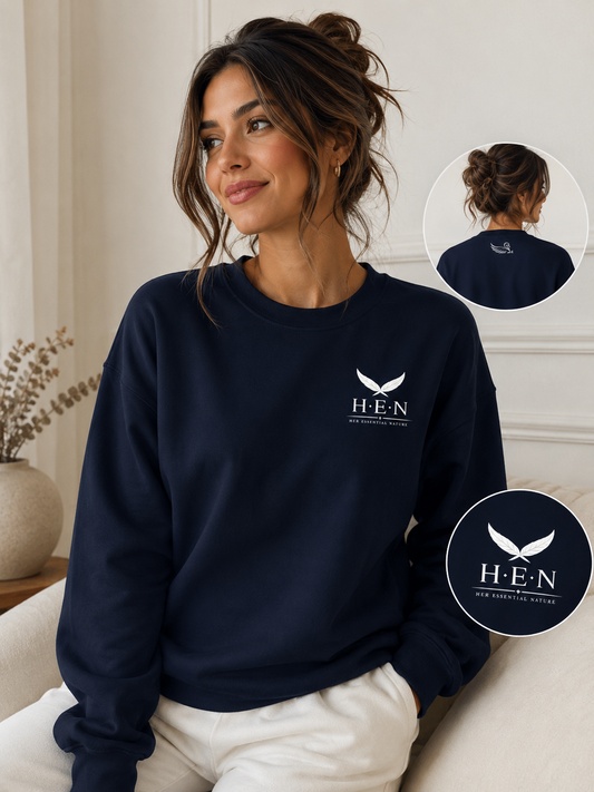 H.E.N. - Essential Crewneck in Navy